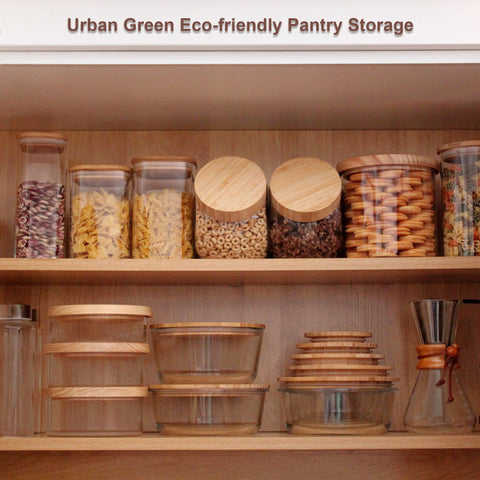 Recipiente Urban Green 14oz con tapa de bambú, apto para microondas