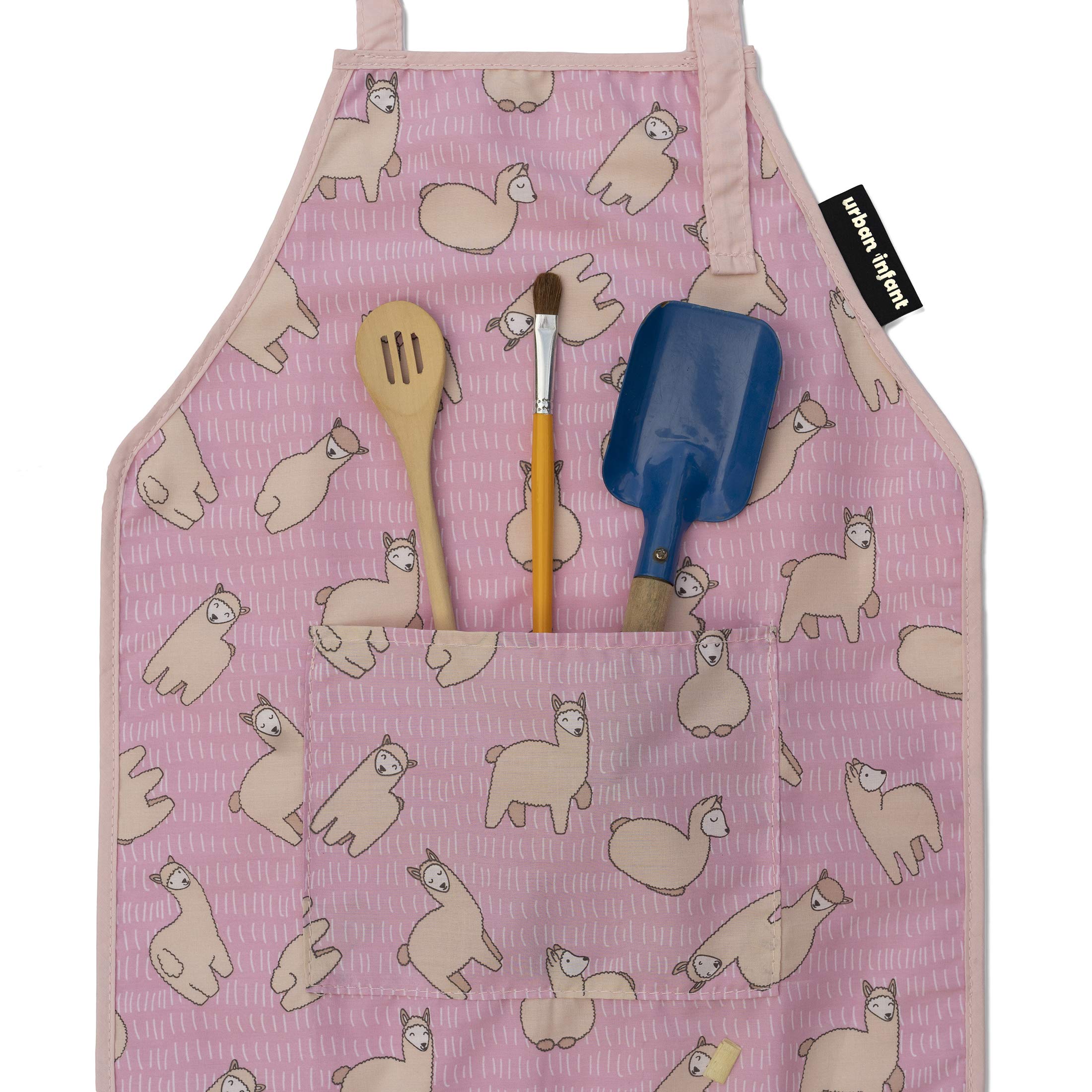 Delantal Pequeño Ayudante de Urban Infant con ajuste de cuello, cómodo de usar.
