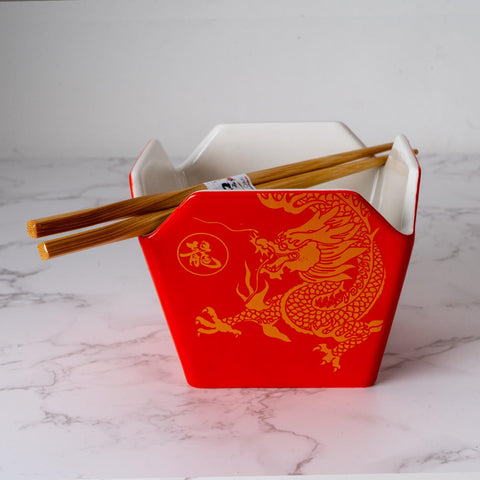 Urban Tokyo porcelana takeout rectangular, sirve arroz y fideos con elegancia.