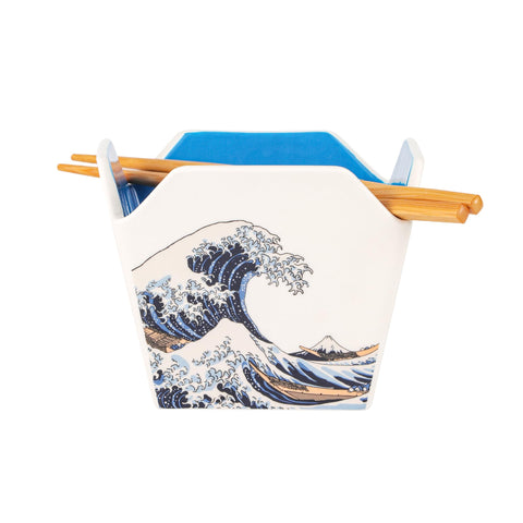 Urban Tokyo tazon porcelana estilo caja para llevar, ideal para servir arroz o fideos en casa.