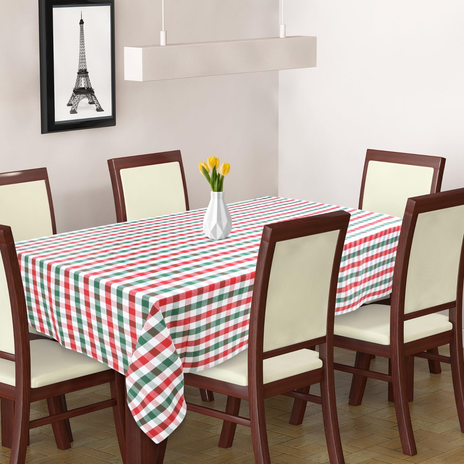Mantel navideño Urban Villa en algodón blanco, suave y absorbente para la mesa.
