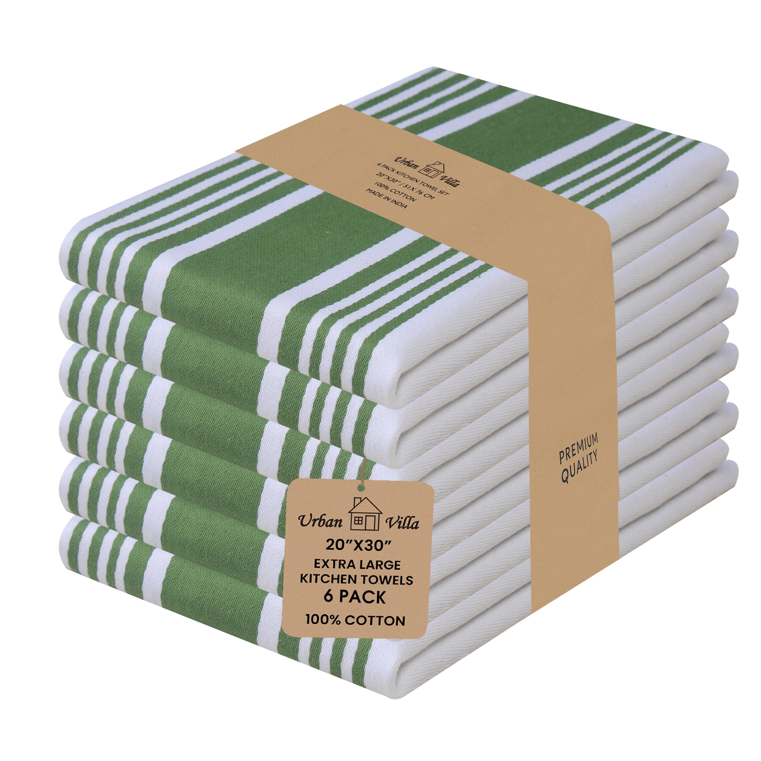 Toallas de cocina Urban Villa grandes 20x30, suaves y eficientes para secar platos.
