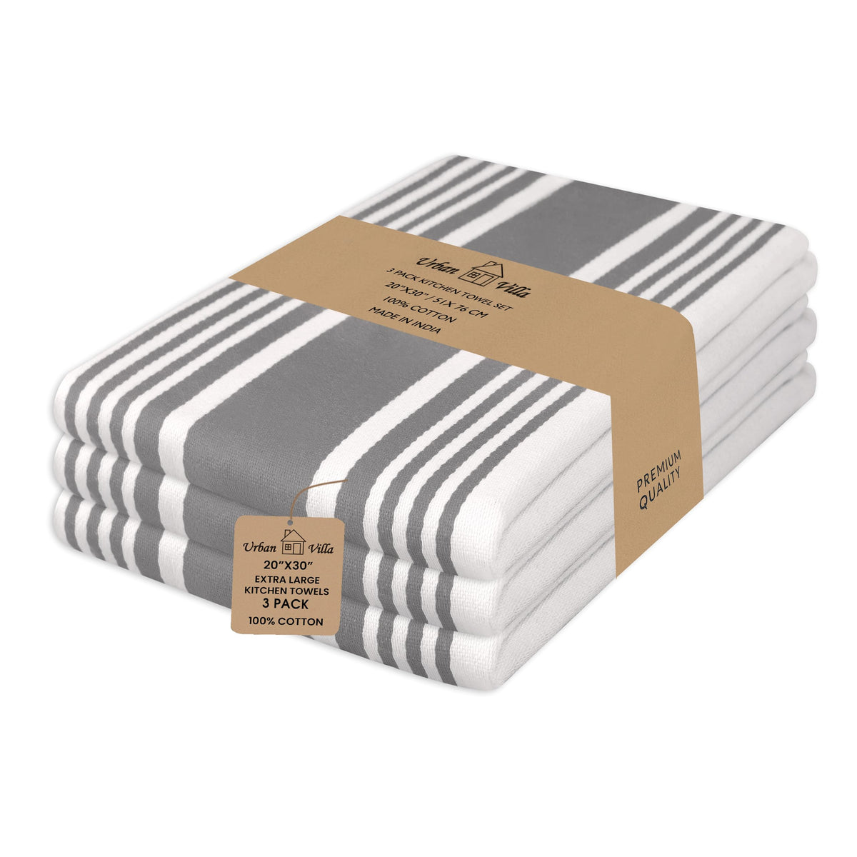 Urban Villa: set de toallas de cocina 3 piezas para secar platos con absorción alta
