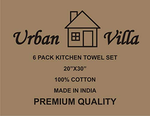 Urban Villa: toallas de cocina 20x30 pulgadas, aptas para manos y vajilla.