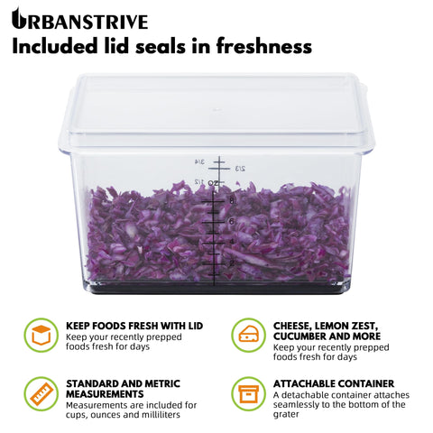 Urbanstrive Rallador multiusos: queso y vegetales listos en segundos