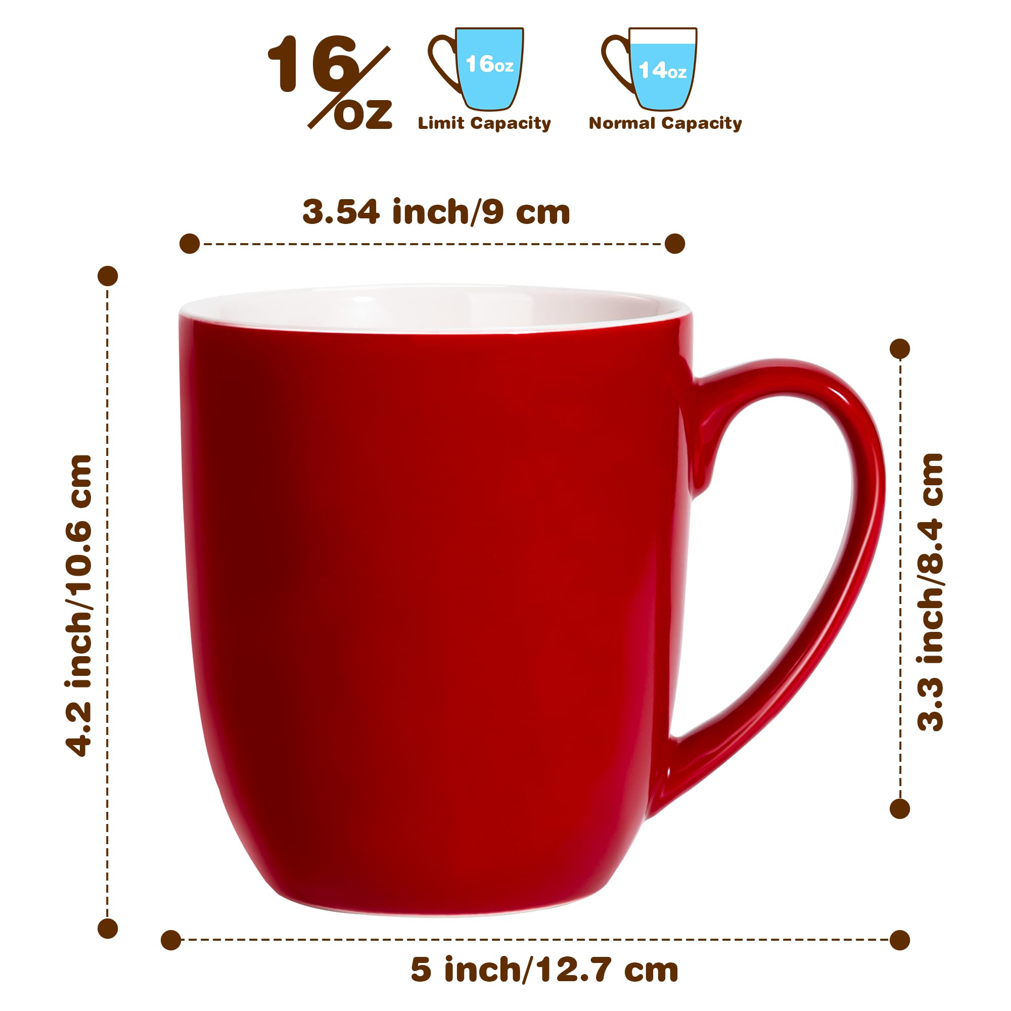 Urbanstrive, taza blanca con asas, cerámica duradera para uso diario.