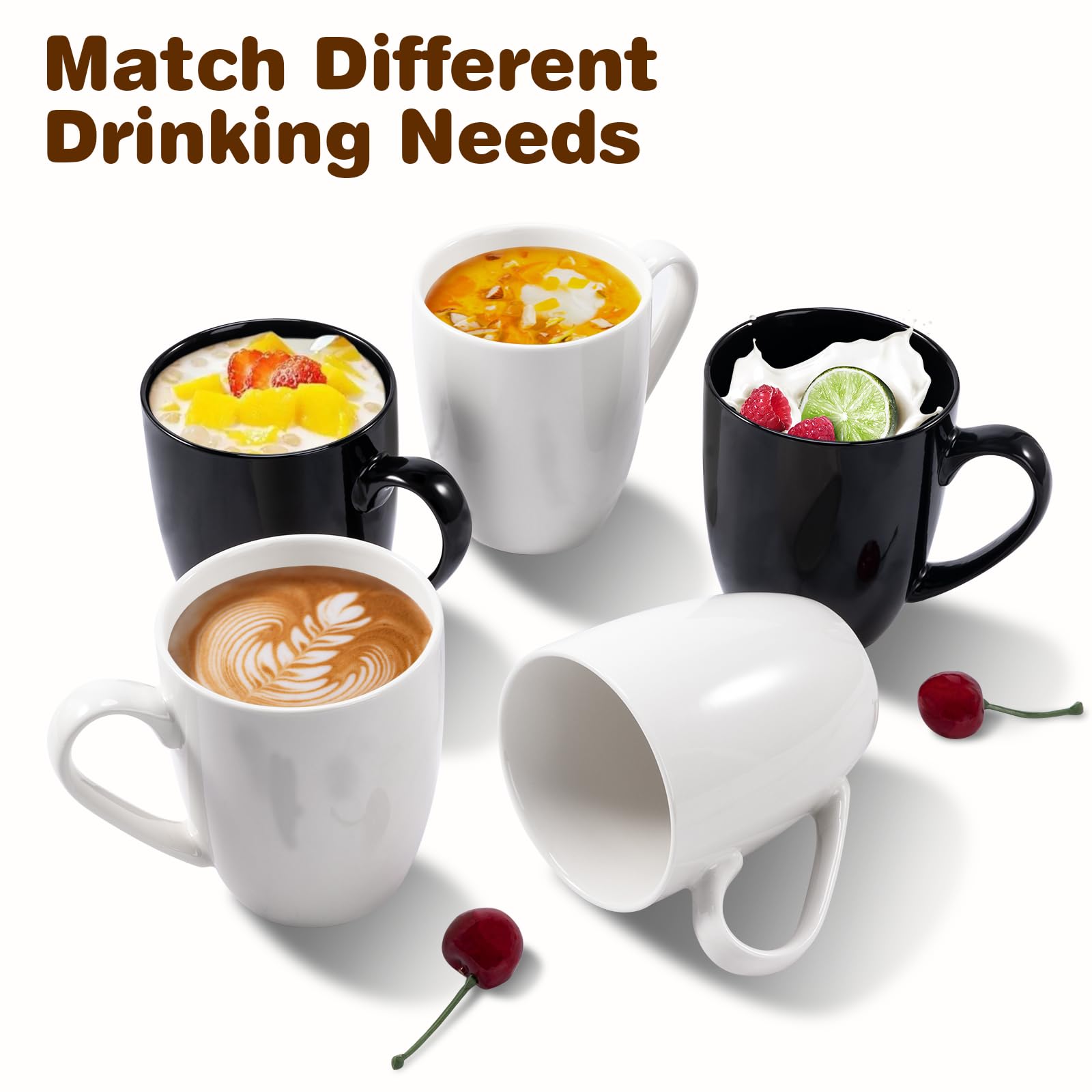 Urbanstrive taza cappuccino ergonómica con asa cómoda para bebidas calientes.