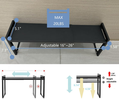 Urhomey plus estante expandible utilizado como organizador de encimera.