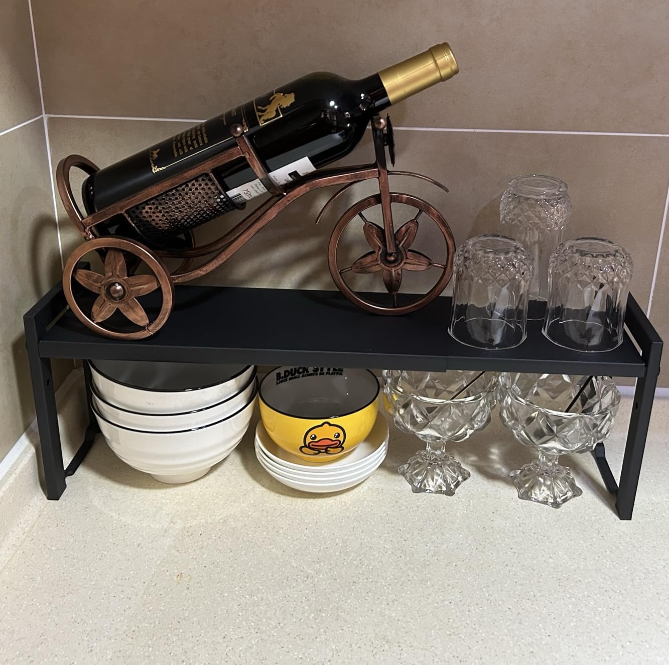 Urhomey plus estante expandible para usos en cocina, sala o baño.