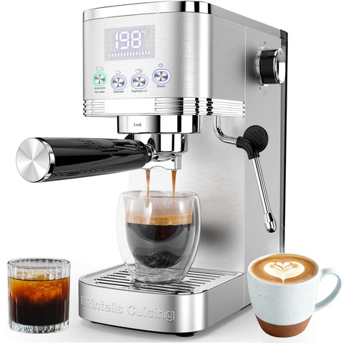 URintells Cuising espresso 20 bar con bomba para crema rica en casa