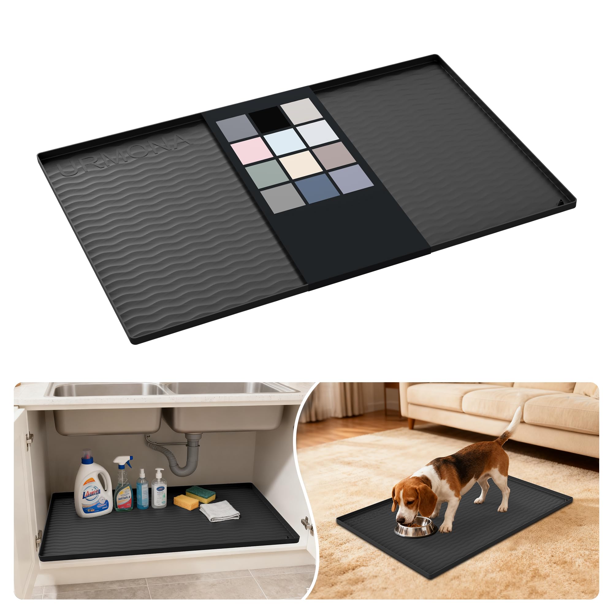 URMONA alfombrilla de silicona para bajo fregadero protege superficies y facilita limpieza.