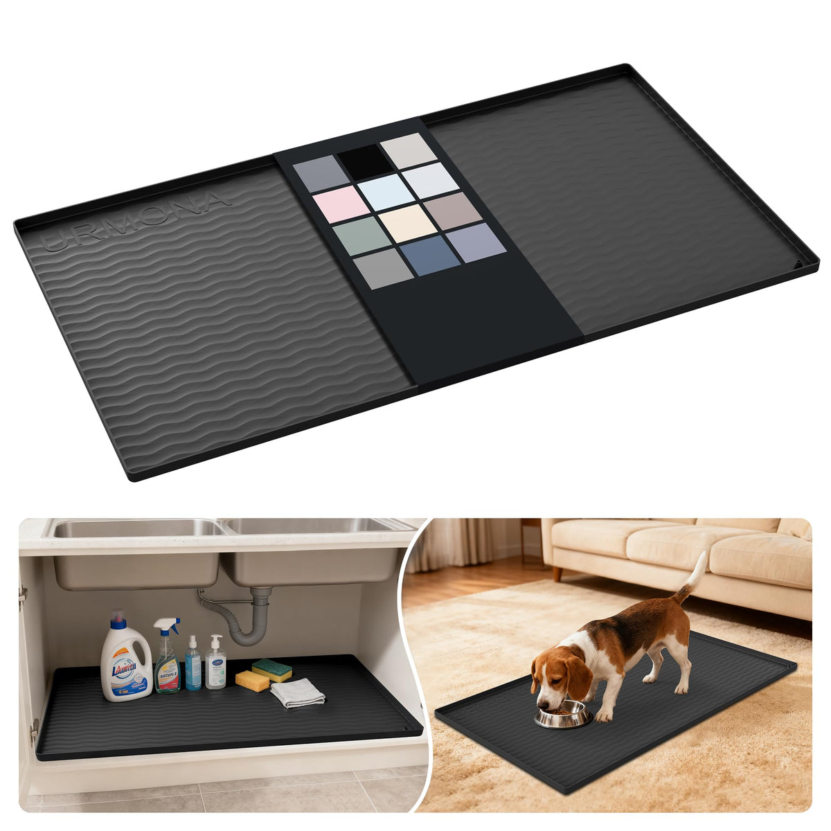 URMONA alfombrilla bajo fregadero, protección impermeable contra derrames y salpicaduras.