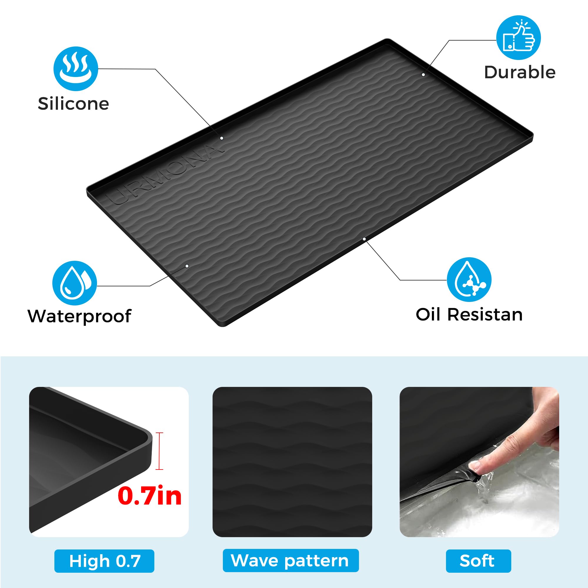 URMONA protector de gabinete de silicona para cocina evita manchas y daños.