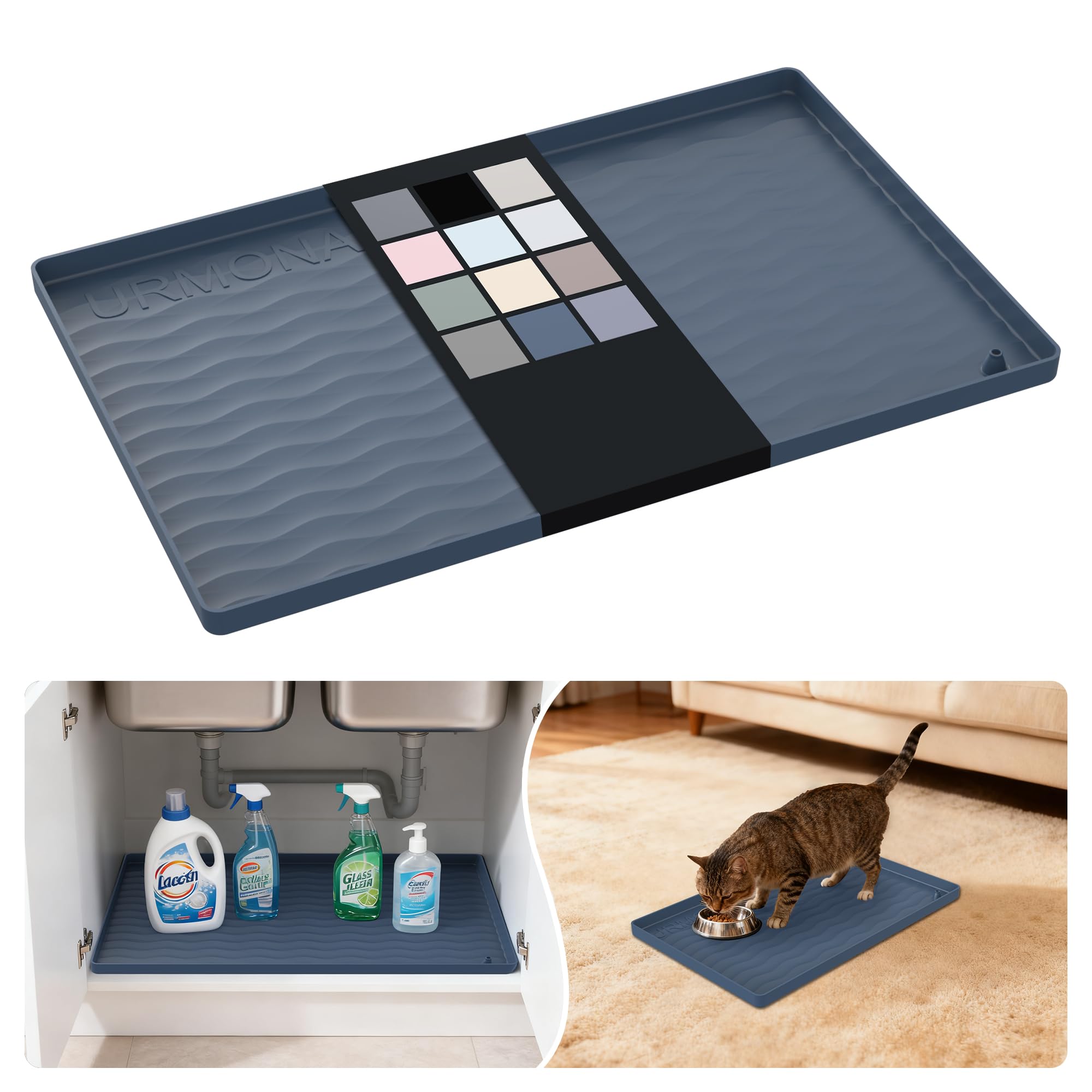 URMONA alfombrilla silicona bajo fregadero: protección impermeable y limpieza rápida.