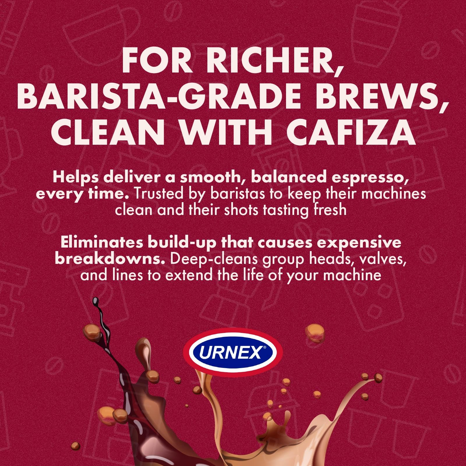 Cafiza con certificaciones OMRI y NSF, fabricación en Estados Unidos.