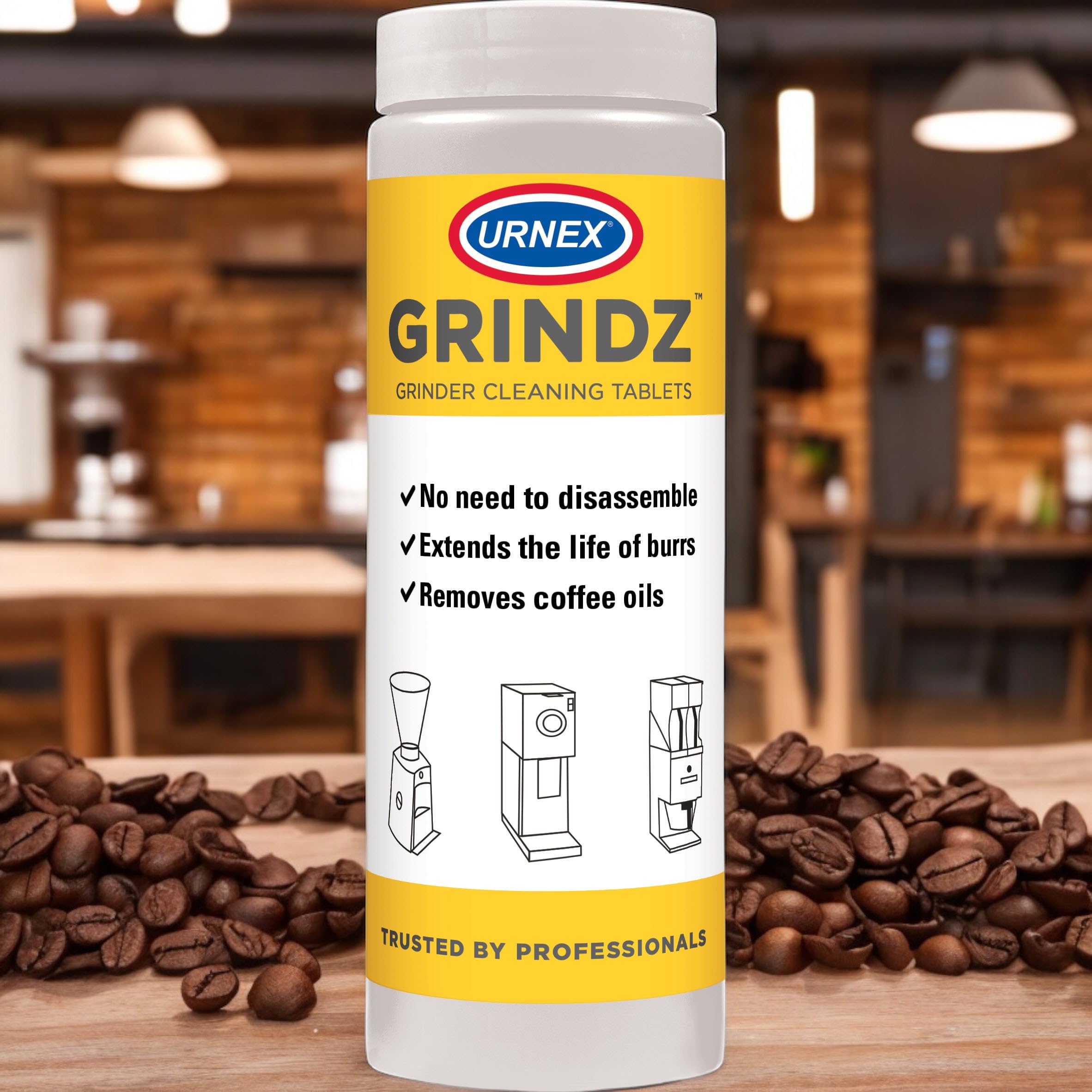 Urnex Grindz: evita transferencia de sabores al cambiar entre granos.