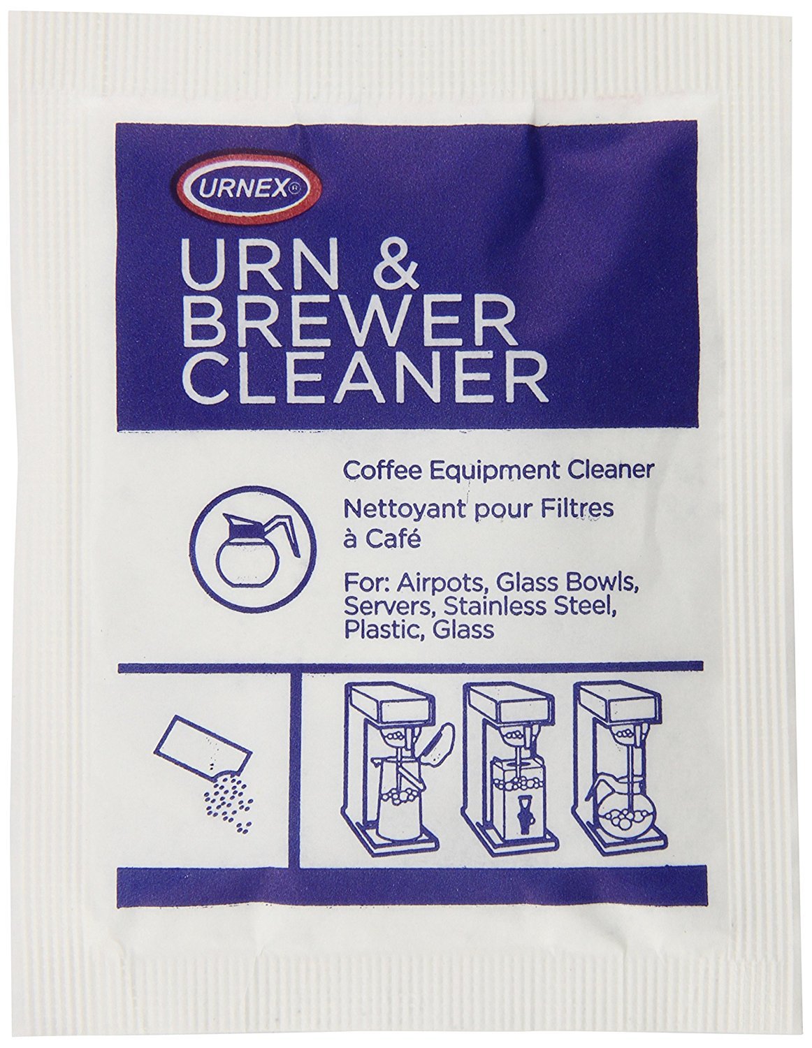 Urnex Original Urn y Brewer Cleaner frente, limpieza profunda de aceites