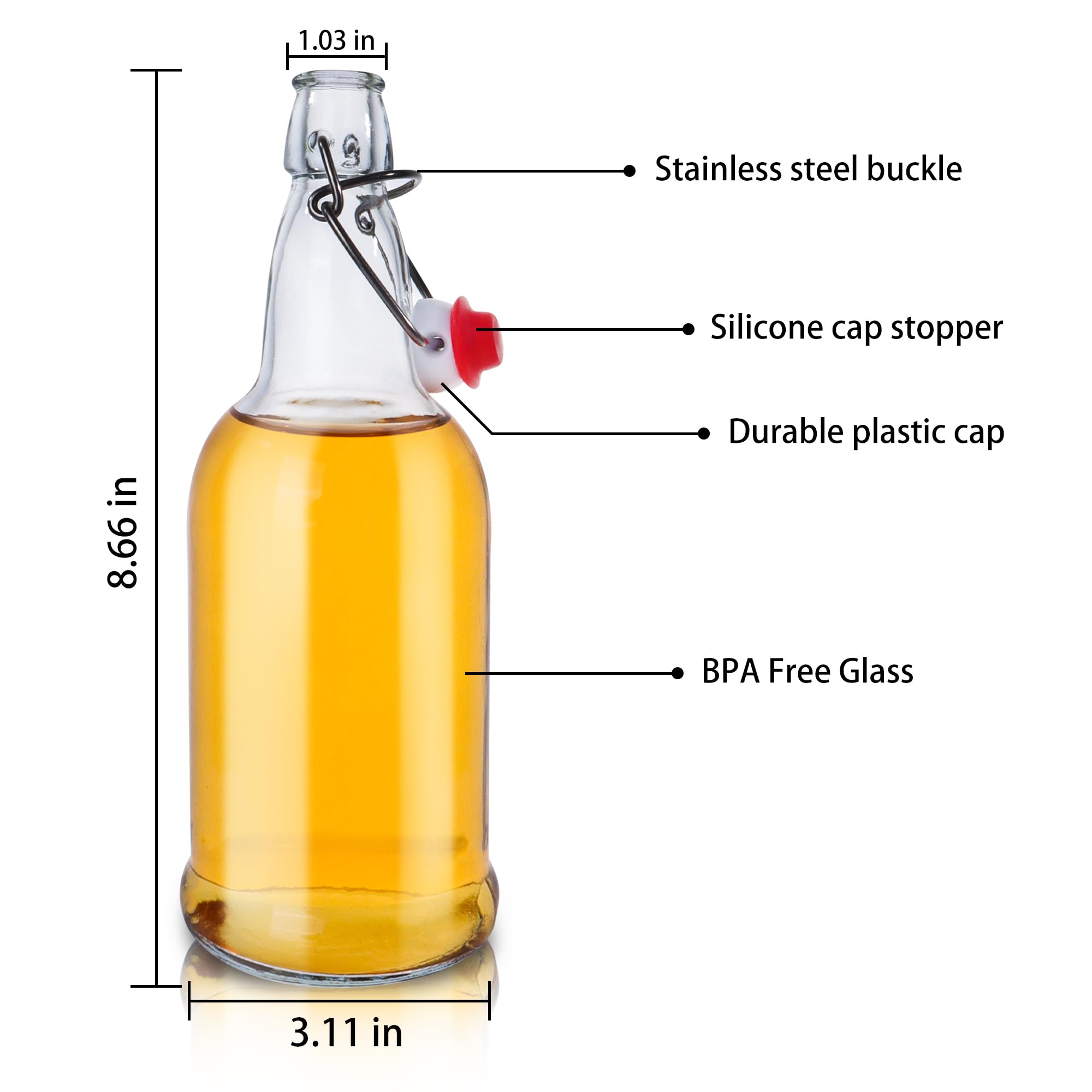 UrSpeedtekLive botella de vidrio con junta hermética para evitar fugas.