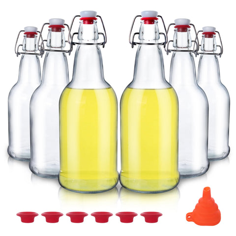UrSpeedtekLive botellas de vidrio con tapa basculante, ideal para conservar bebidas con cierre hermético.