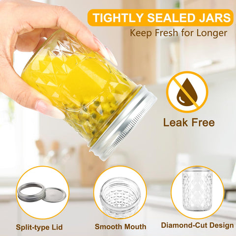 UrSpeedtekLive frascos de vidrio transparente 8 oz, visibilidad total del contenido.