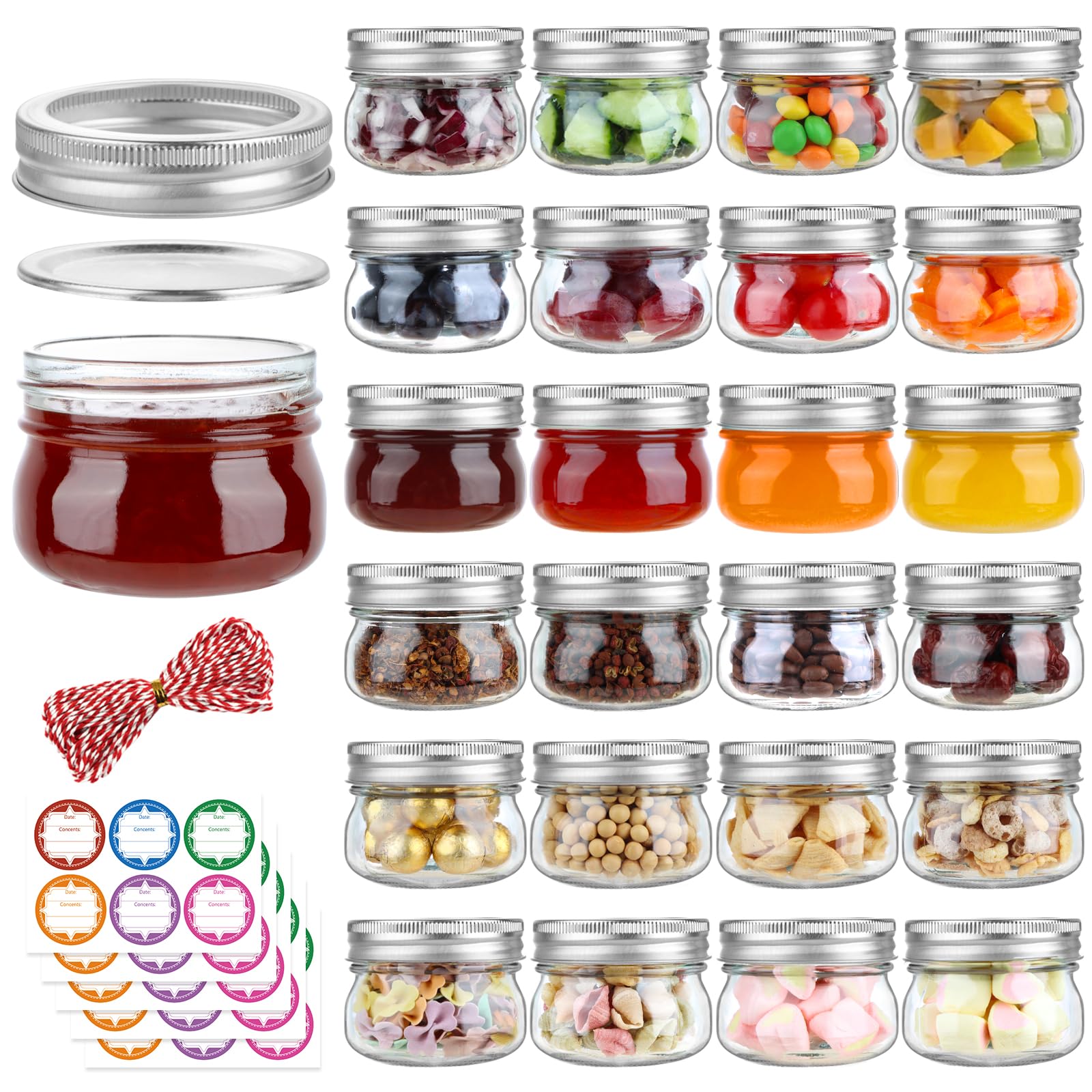 UrSpeedtekLive frascos Mason 120 ml con tapa y banda para conservar mermeladas sin fugas