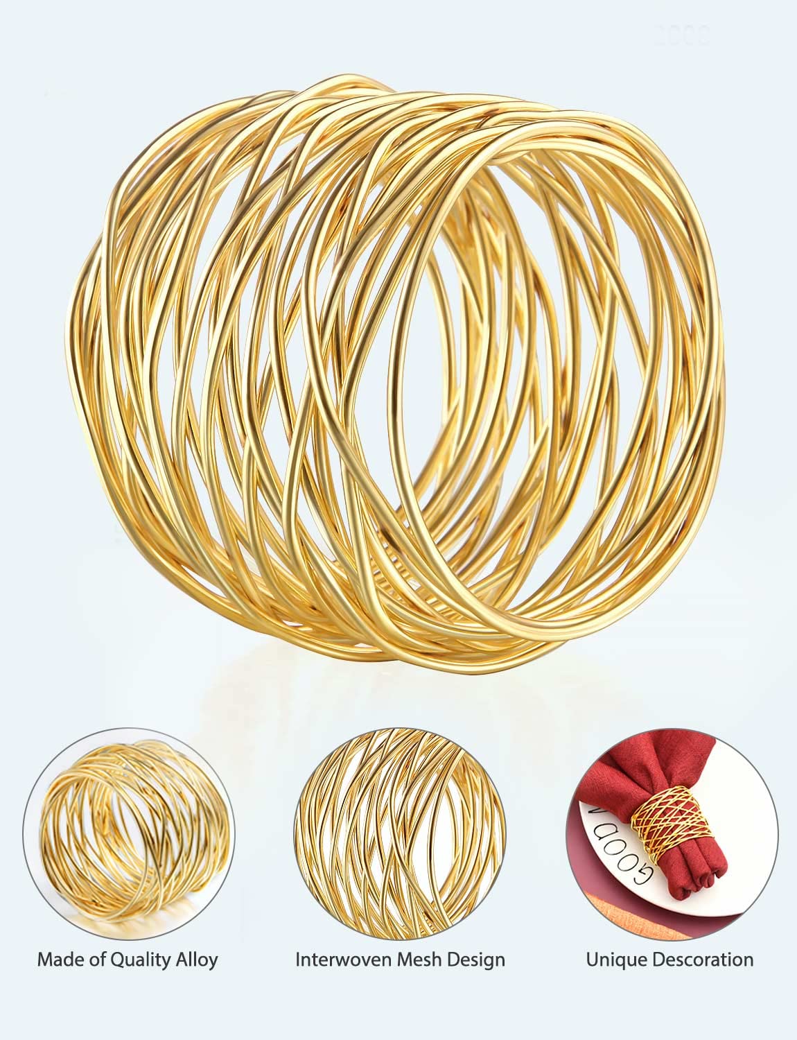 URWOOW anillos oro para difundir elegancia en reuniones navideñas o bodas.