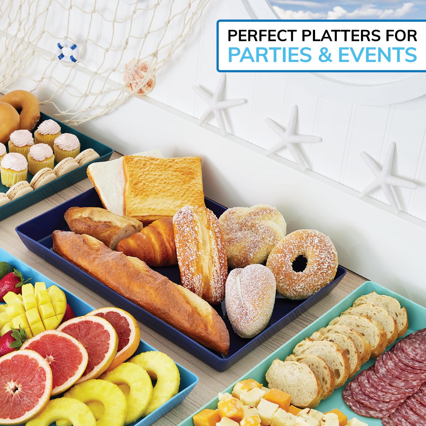 US Acrylic Coastal: bandejas para frutas con presentación clara.