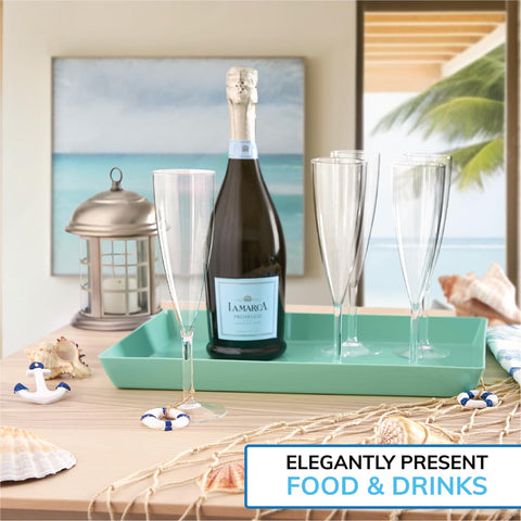 US Acrylic Coastal: bandejas para postres en mesa elegante.