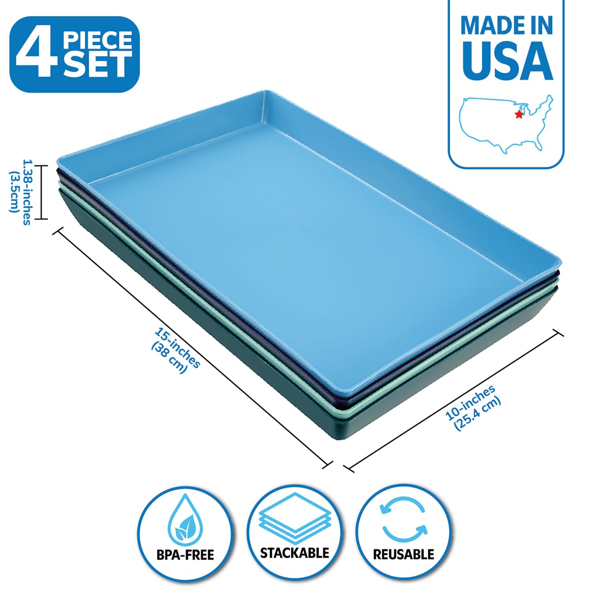 US Acrylic Coastal: bandejas rectangulares ligeras y duraderas para servir.