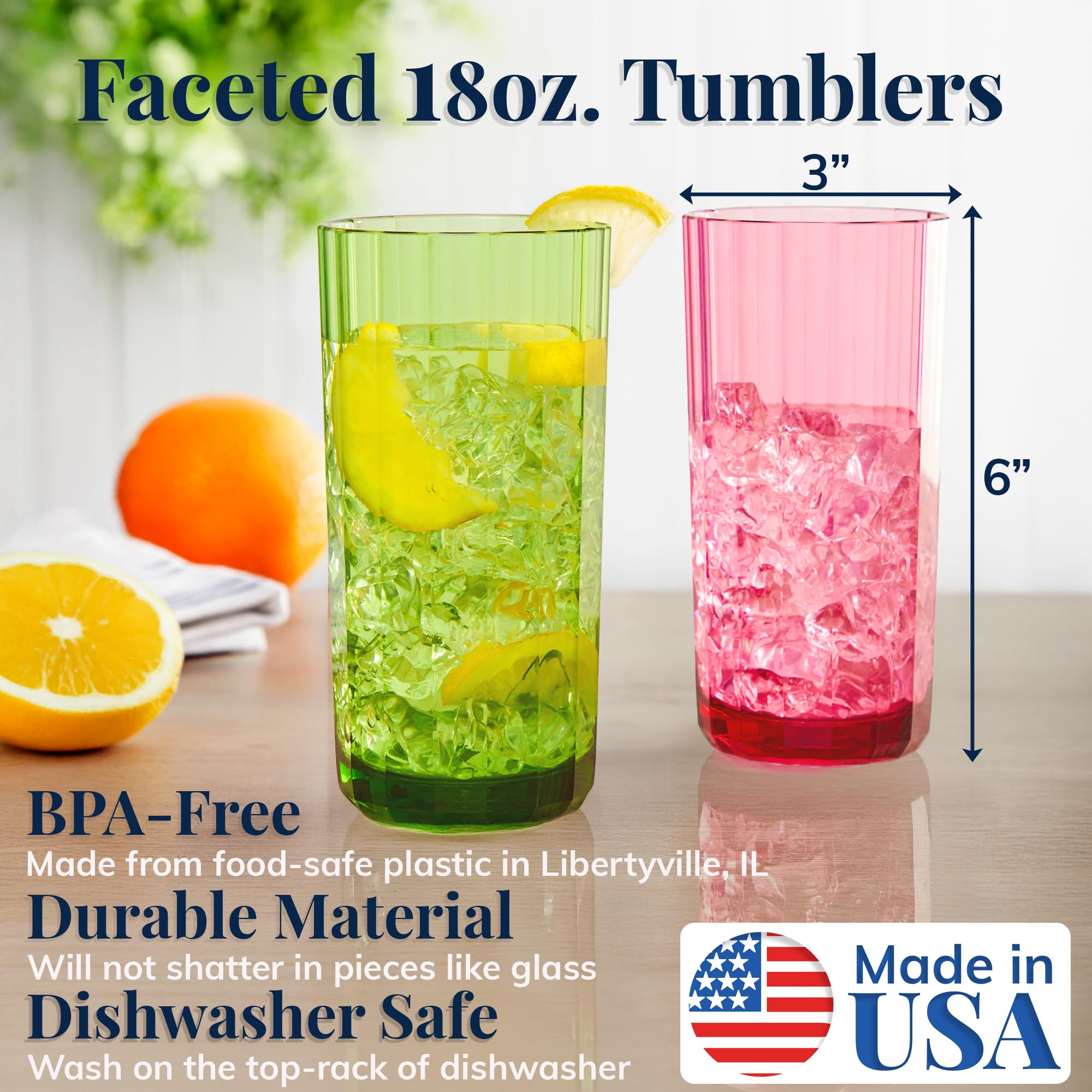 US Acrylic vaso con base gruesa de aspecto cristalino