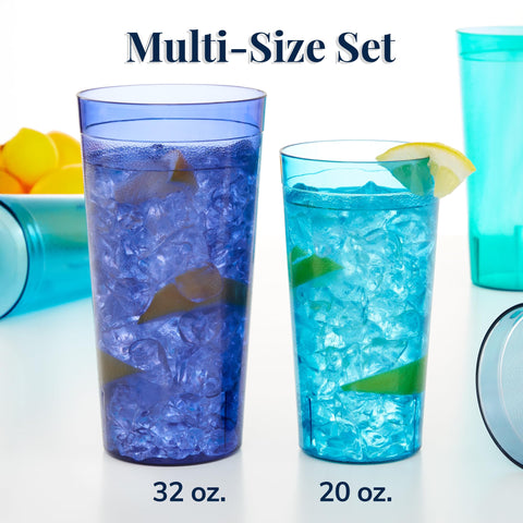 Vaso 32oz US Acrylic Café con pared texturizada para agarre cómodo.