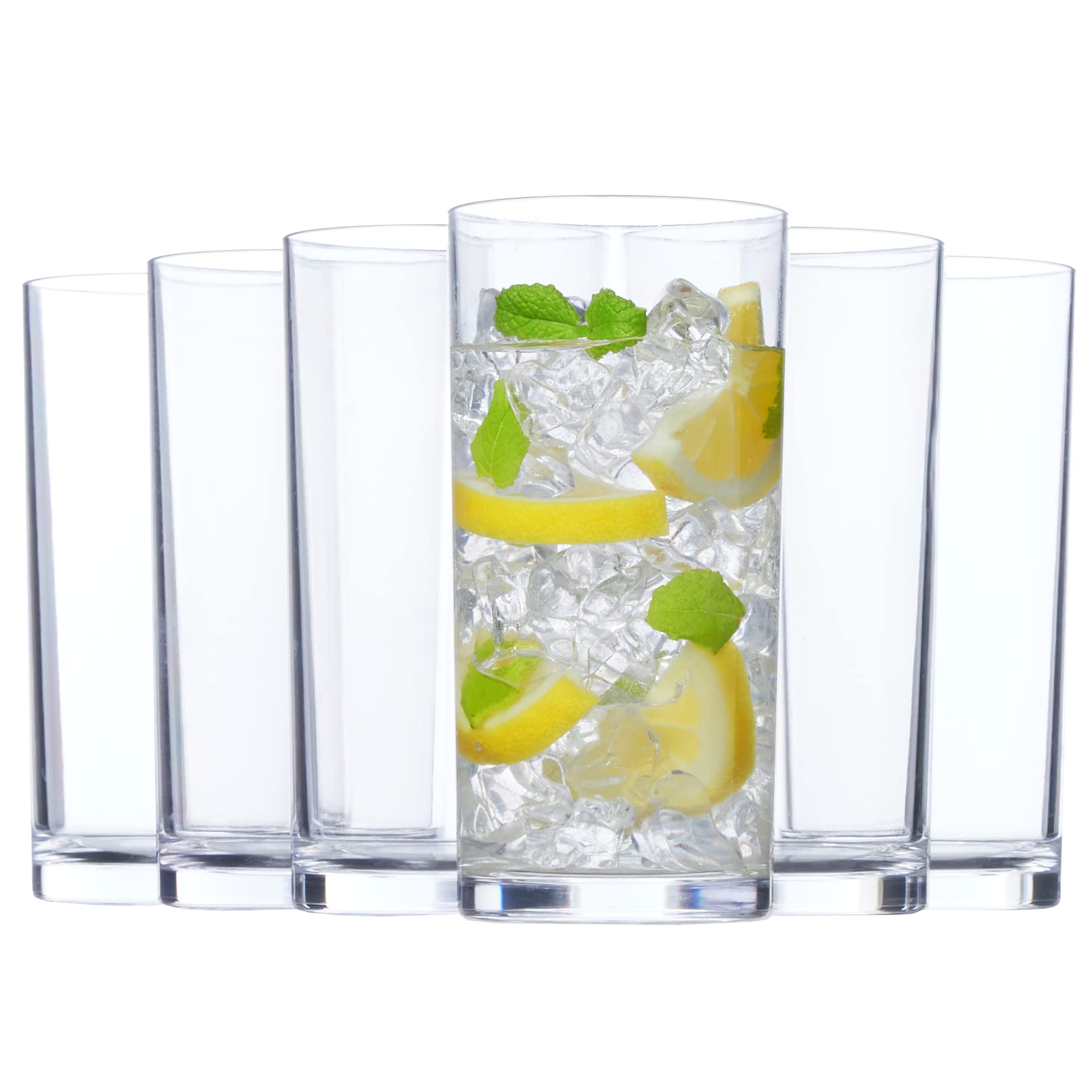 US Acrylic clasico vaso plástico claro 16oz, ligero y reutilizable.