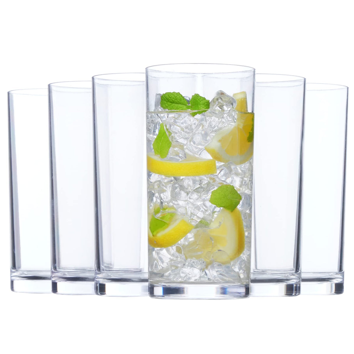 US Acrylic clasico vaso plástico claro 16oz, ligero y reutilizable.