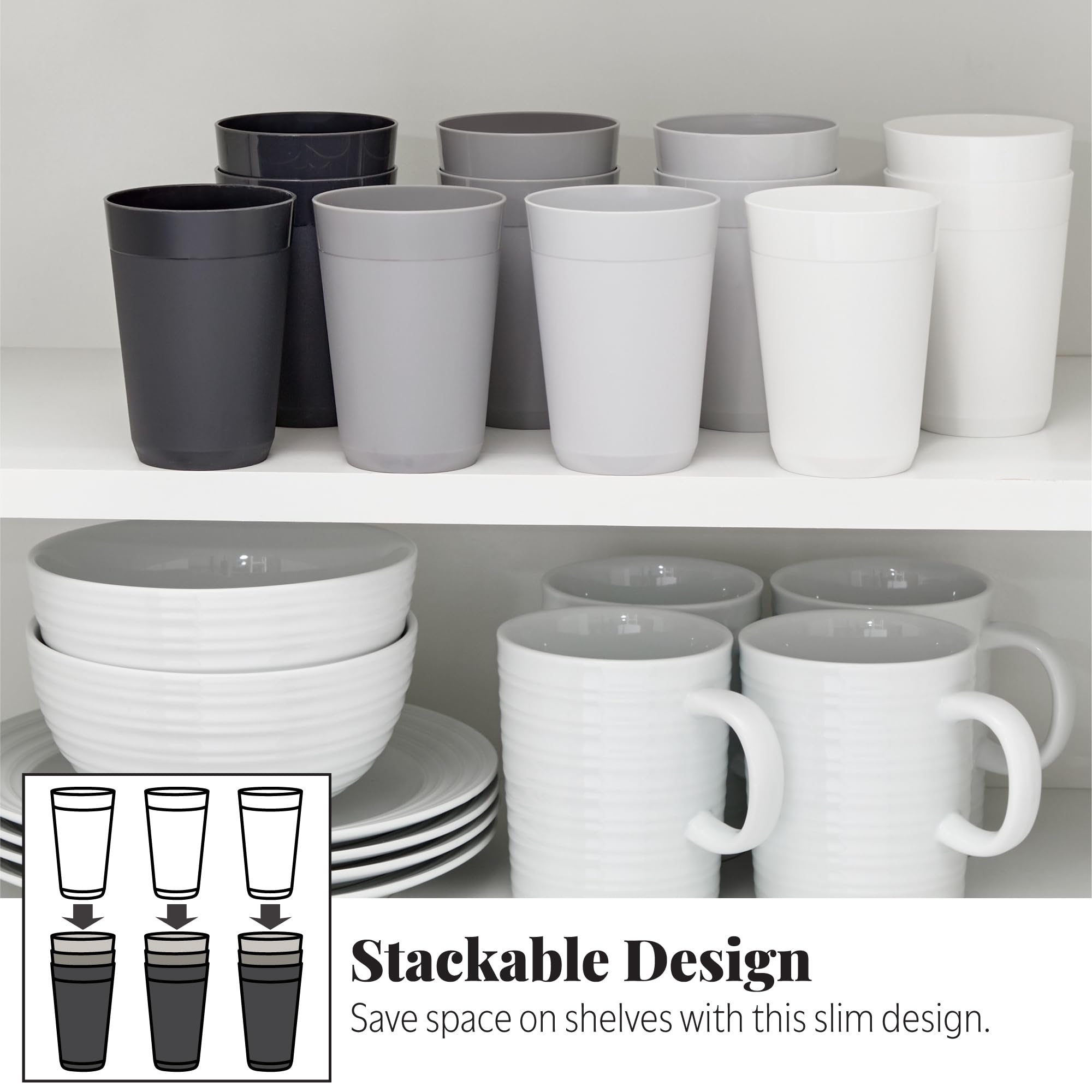 Vaso Newport gris piedra para fiestas y encuentros informales.