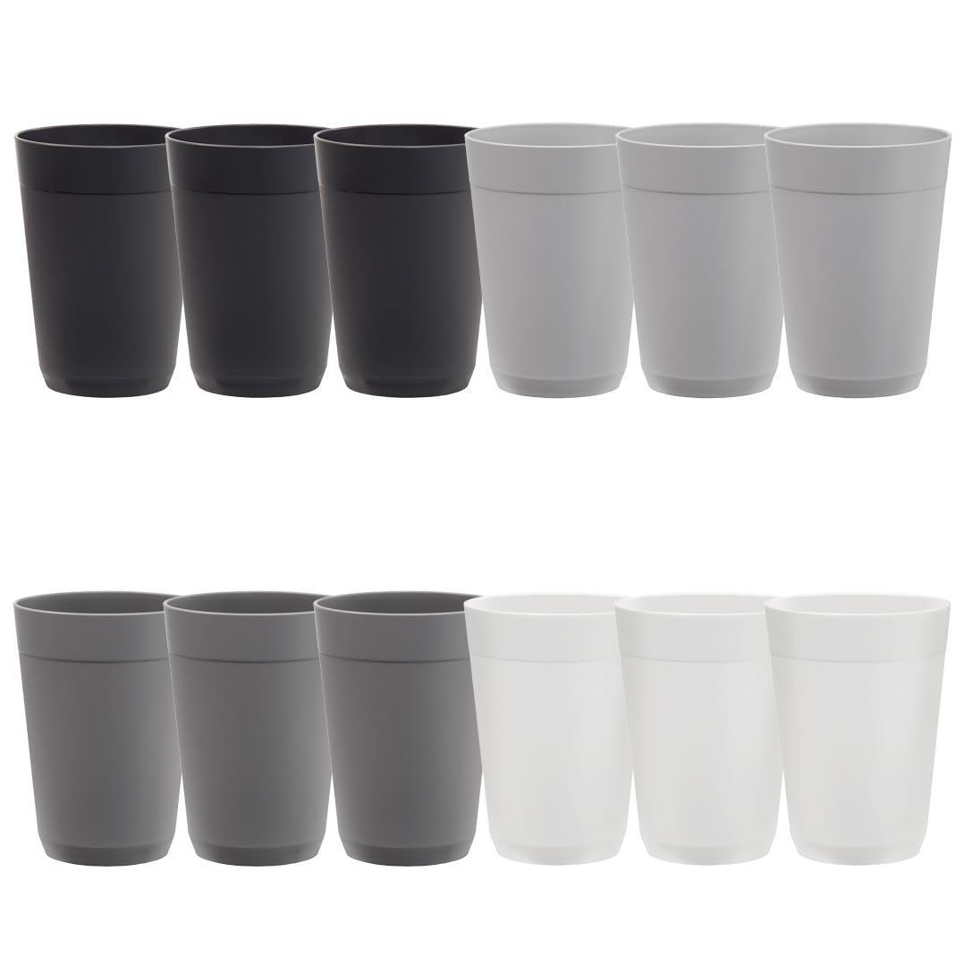 Vaso Newport 10oz de US Acrylic, gris piedra, apilable para ahorrar espacio.