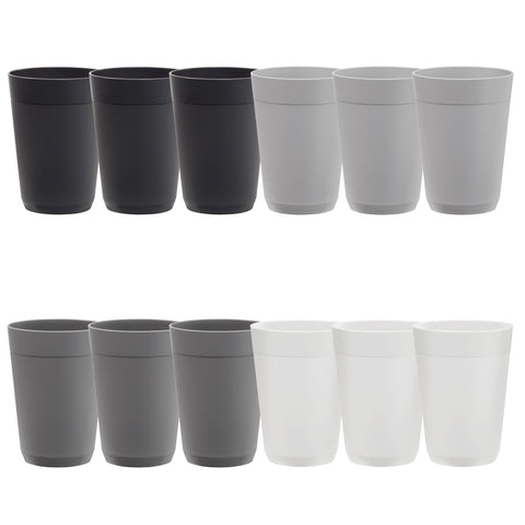 Vaso Newport 10oz de US Acrylic, gris piedra, apilable para ahorrar espacio.