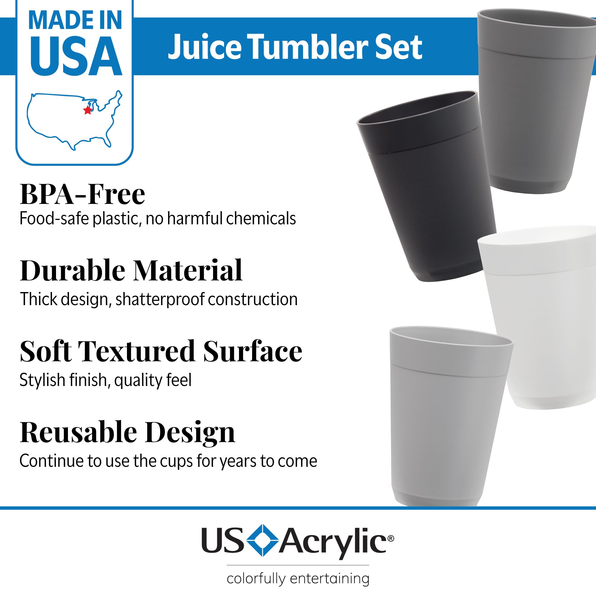 Vaso Newport con textura de pared gris para agarre cómodo.