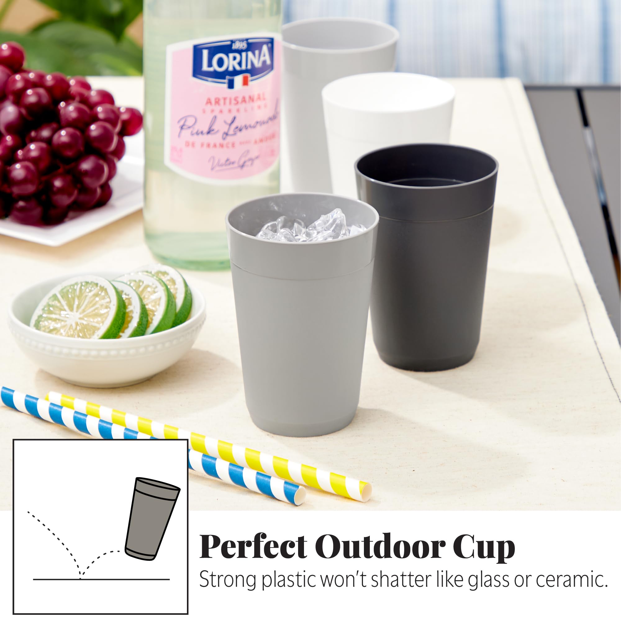 Vaso Newport apto para lavavajillas y limpieza rápida.