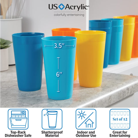 US Acrylic Newport 20oz tumbler amanecer naranja, perfecto para fiestas y picnic