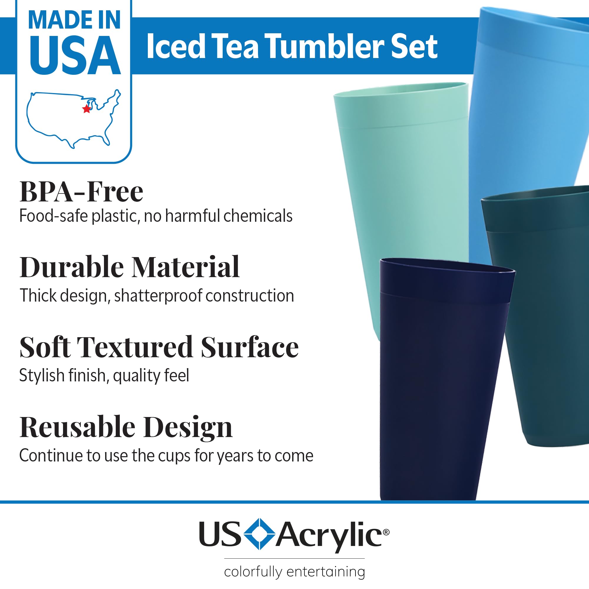 US Acrylic Newport aguamarina 32 onzas vaso: uso diario en casa