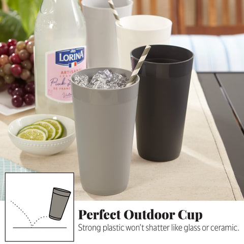 Vaso Newport apto para lavavajillas y microondas, gris piedra.
