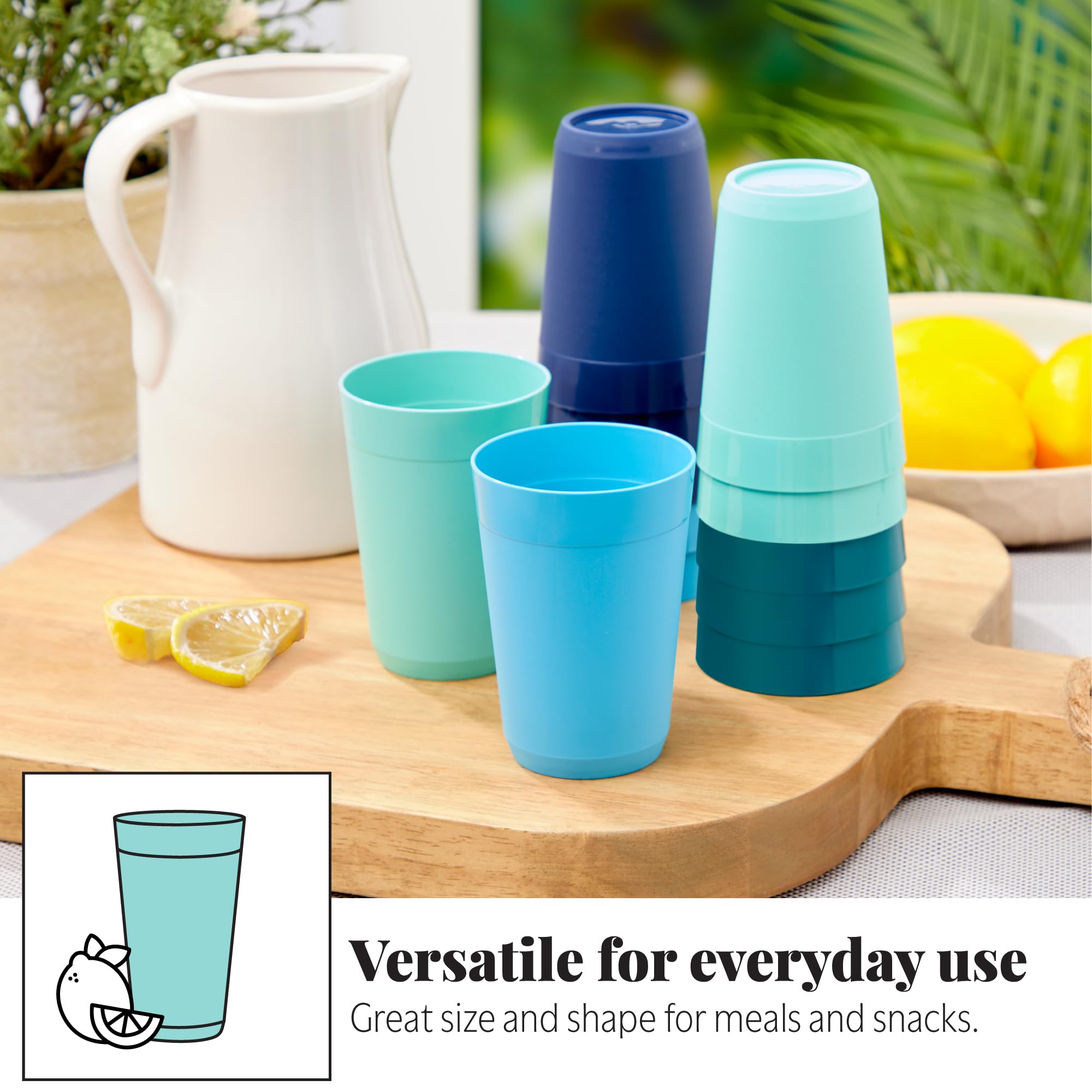 US Acrylic Newport, vaso seafoam, apto para microondas y lavavajillas