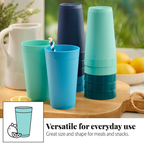 US Acrylic Newport 20oz verde-mar, perfecto para terraza y eventos al aire libre.
