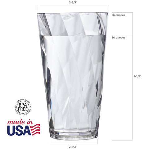 US Acrylic Optix vaso 26oz, claridad tipo cristal para bebidas diversas