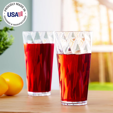 US Acrylic Optix vasos 26oz, patrón twist, ideal para cócteles en terraza