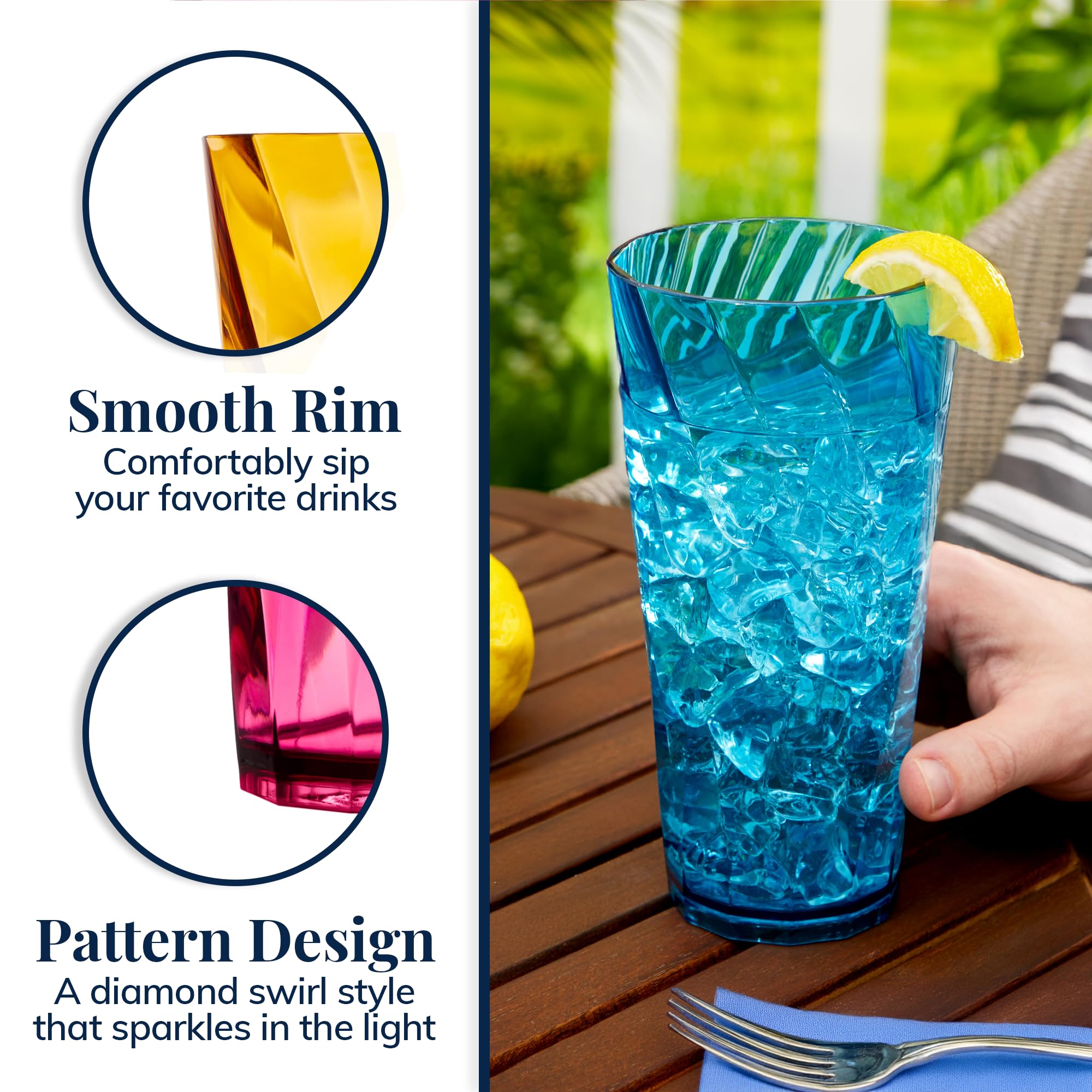US Acrylic Optix vaso 26oz amatista, diseño elegante para brunch