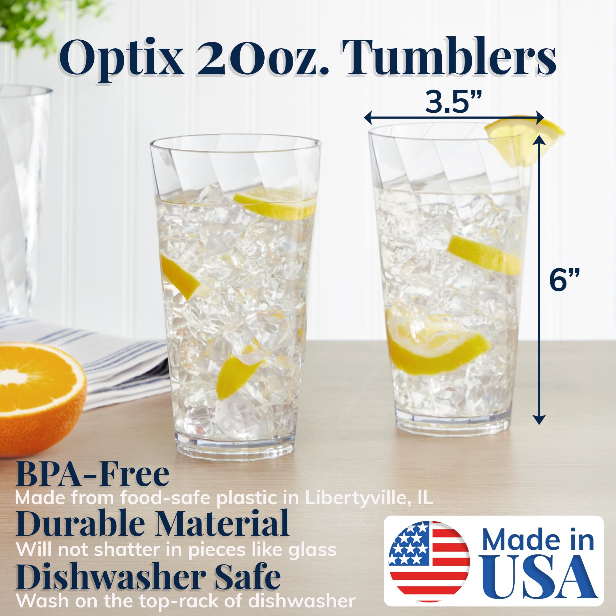 US Acrylic Optix vaso con patrón de torsión, añade estilo a cualquier mesa.