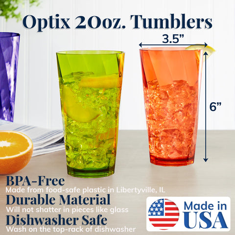 US Acrylic Optix vaso plástico reutilizable con diseño torcido para reuniones