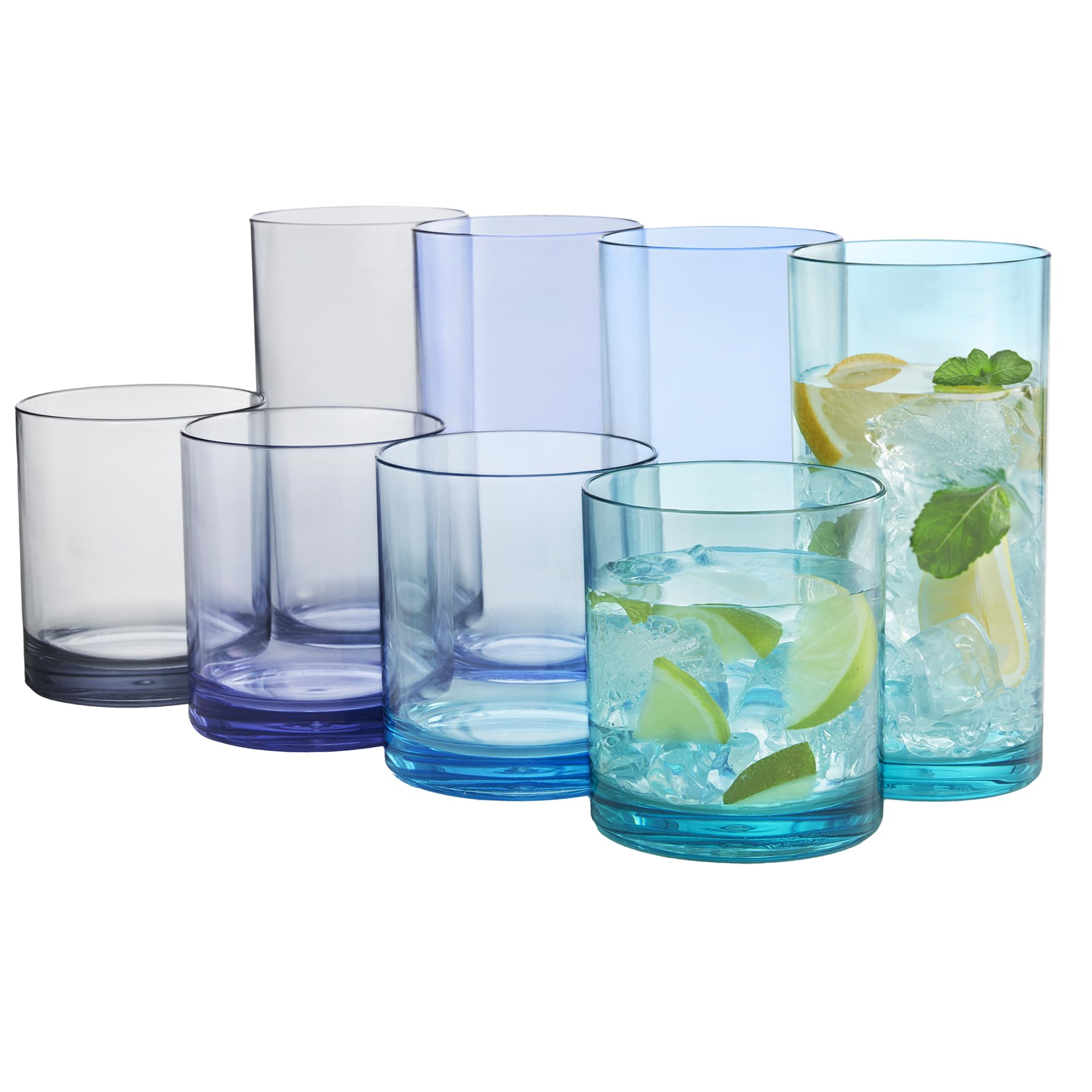 Vasos US Acrylic de 12 onzas para rocas, duraderos para uso diario.