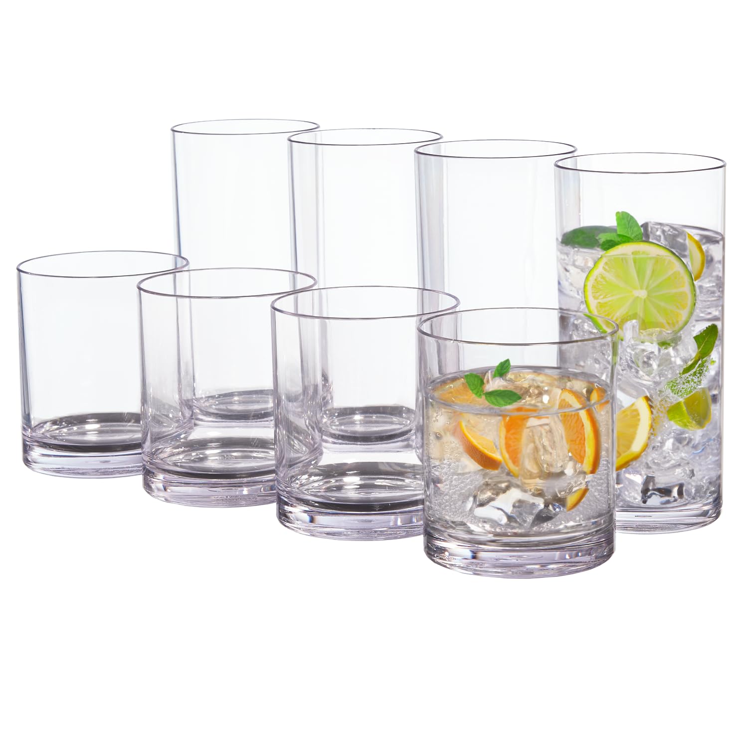US Acrylic 12oz vaso conjunto claro para uso diario.